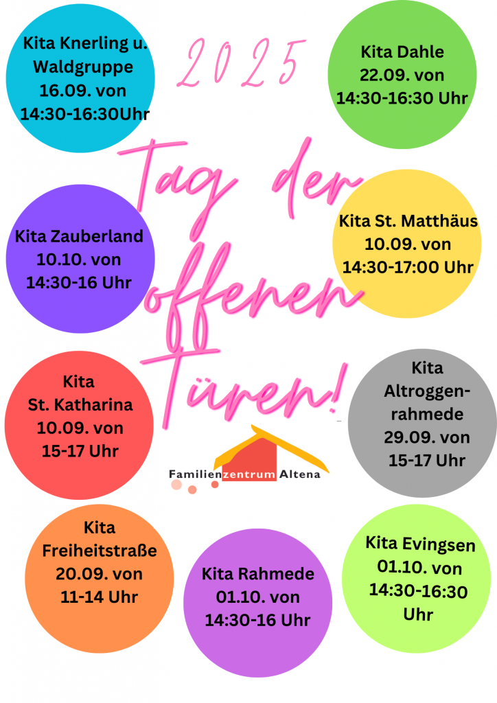 Termine zum Tag der offenen Tür in den Kitas in Altena 
