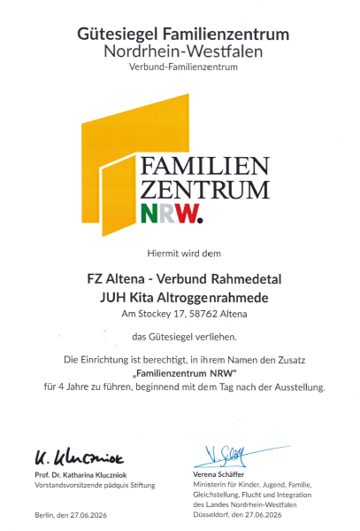 Die Urkunden der Kitas